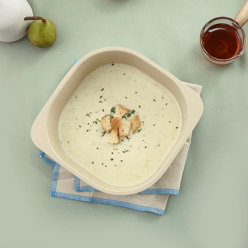 Enjoy weekend brunch with enough ceramic pots on the table without having to transfer food to a separate serving plate