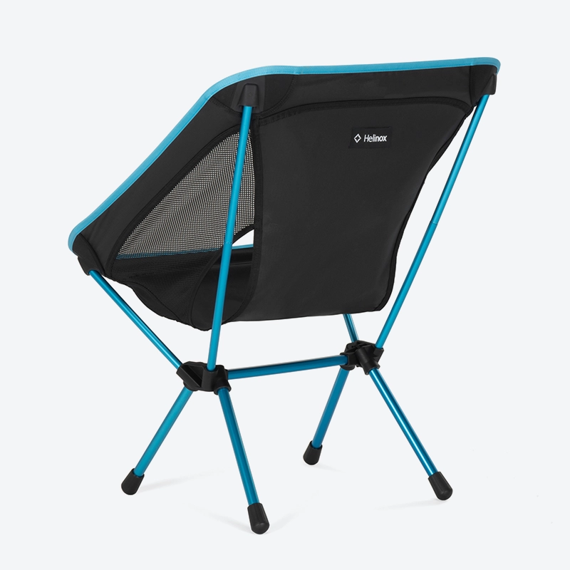 The rear view of the Helinox Chair One RE highlighting the sturdy frame connection and tensioned fabric.
