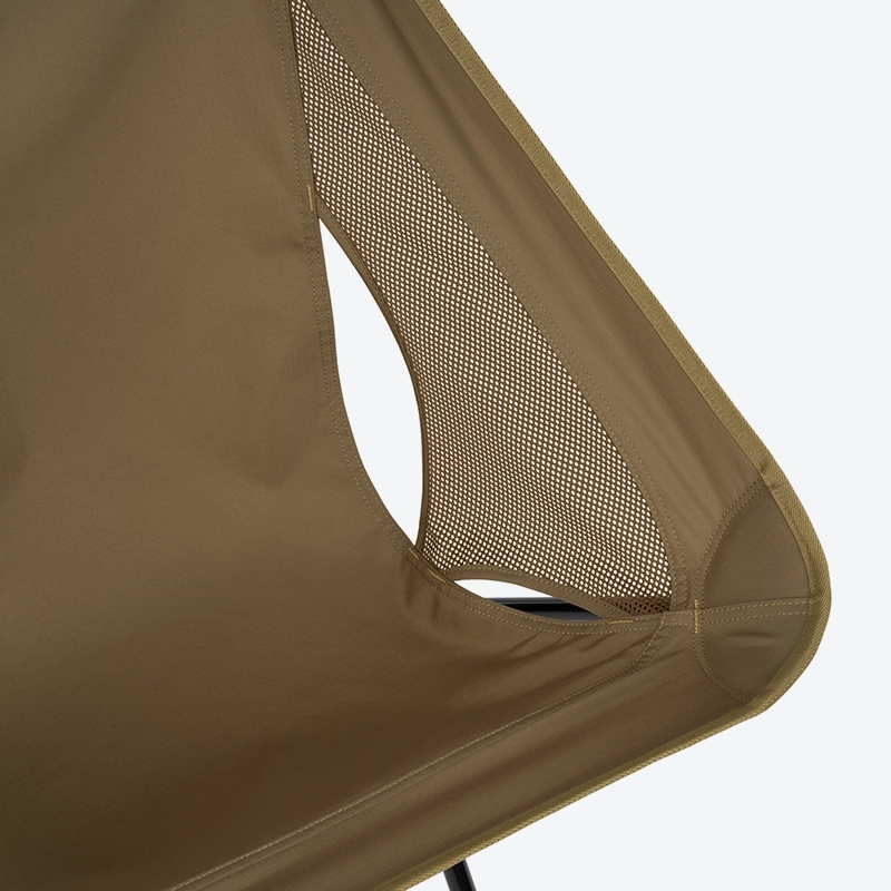 Detail shot of the side fabric and durable stitching of the Helinox Sunset Chair re.