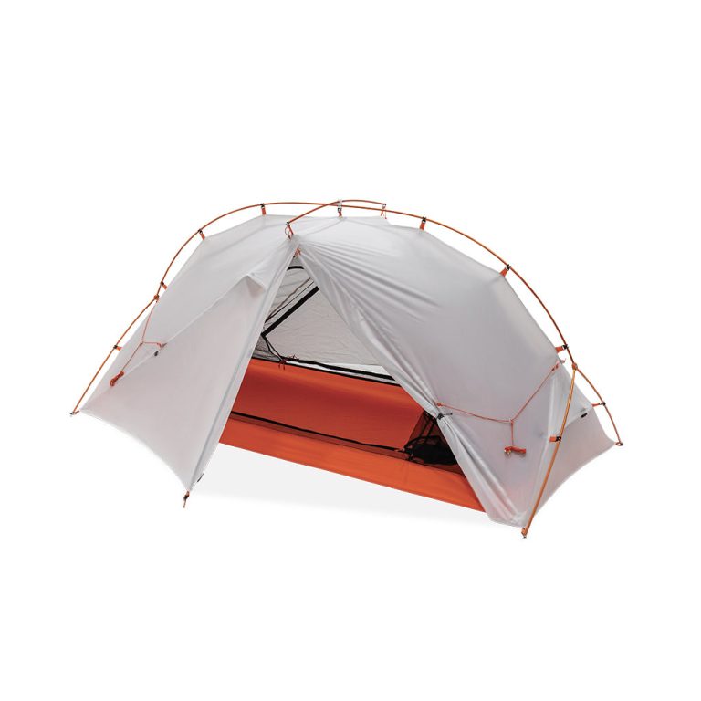 Front view of the KOVEA Core Lite 1.5 backpacking tent ready for lightweight camping