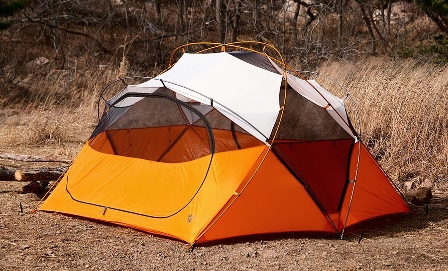 Minimal Works Guava 3 Review showing the complete tunnel tent design.