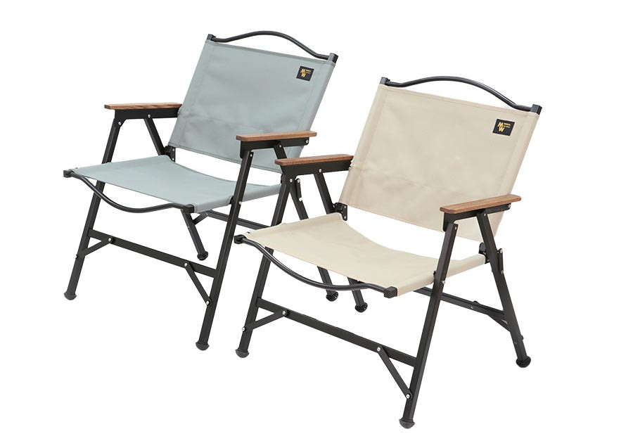 Minimal Works Life Folding Chair B Plus Review showing the side profile of the camping chair