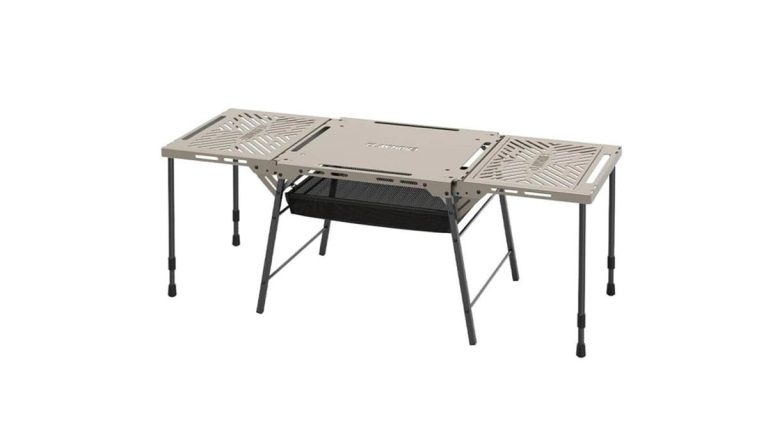 Claymore IGT Expand 40 Basic Set Review showing the complete camping table setup