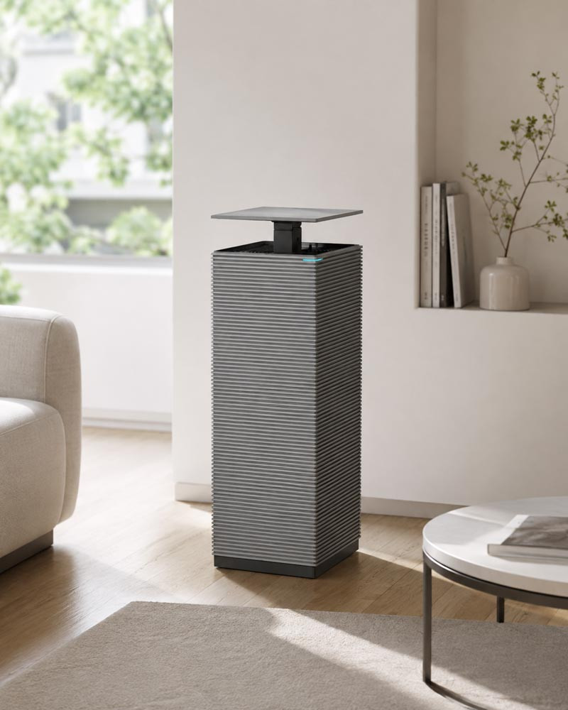 Coway Noble AP-2023K air purifier in a modern living room interior for the LG PuriCare 360 vs Coway Noble Air Purifier comparison