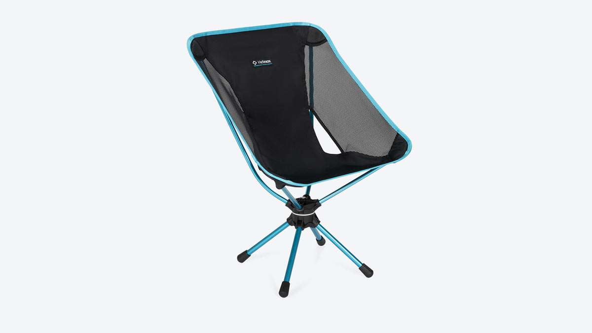 Helinox Swivel Chair full view showing its compact camping chair design