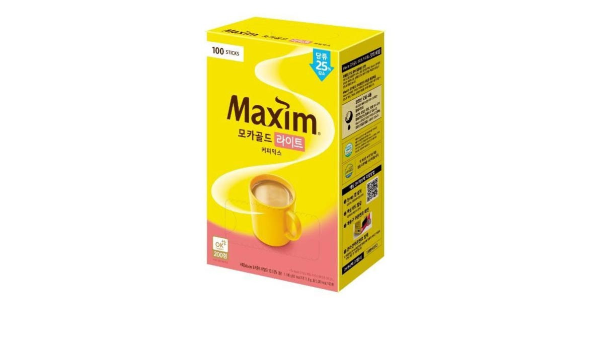 stick box of Maxim Mocha Gold Light coffee mix