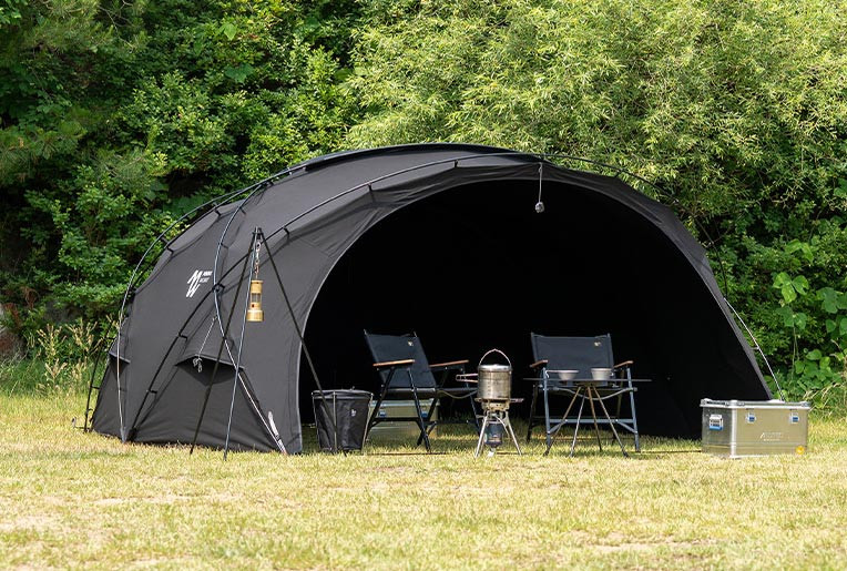 Minimal Works Shelter GHE spacious interior with room for camping furniture and gear