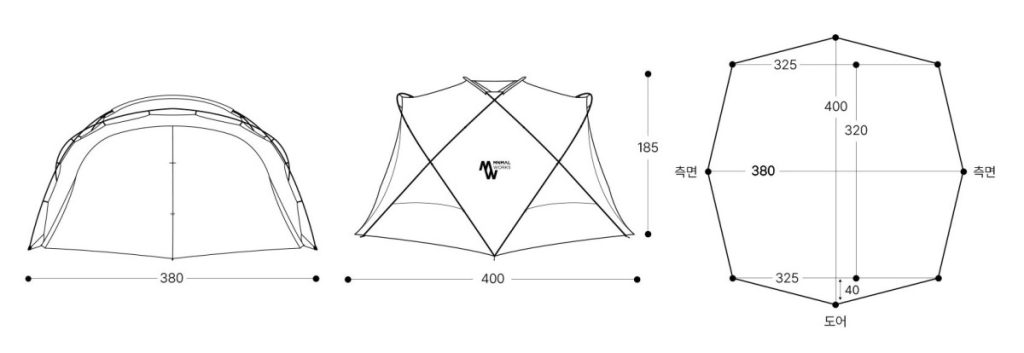 Minimal Works Shelter GHE size and dimensions showing the shelter measurements
