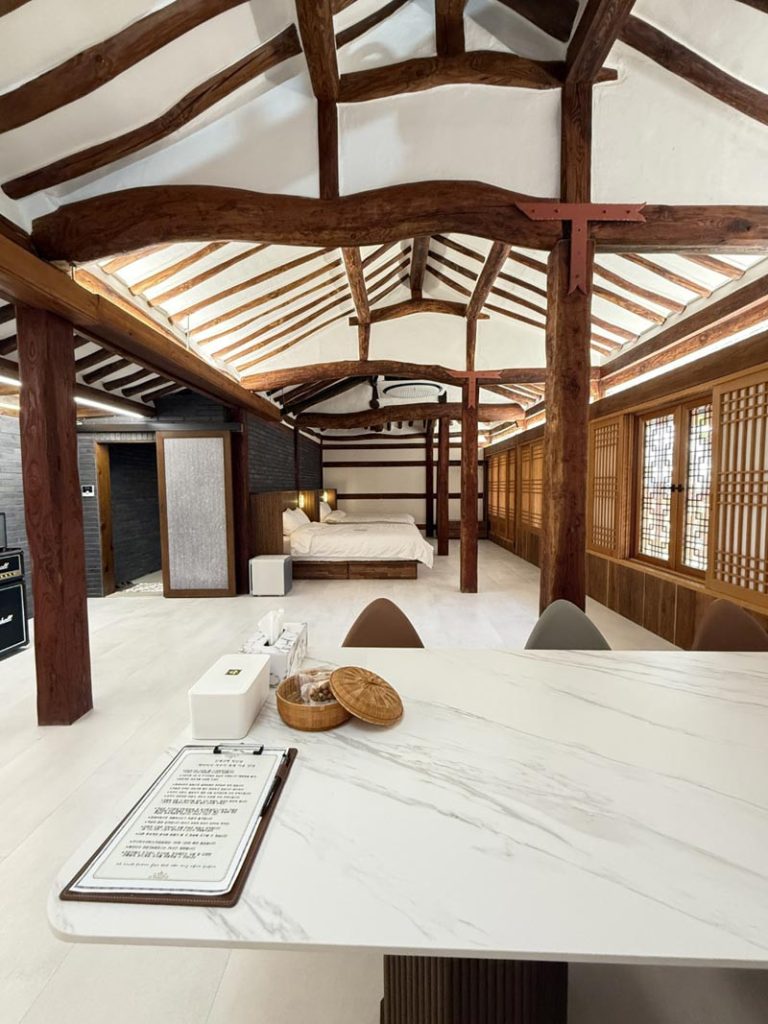 Clean and convenient interior of a traditional Korean-style accommodation