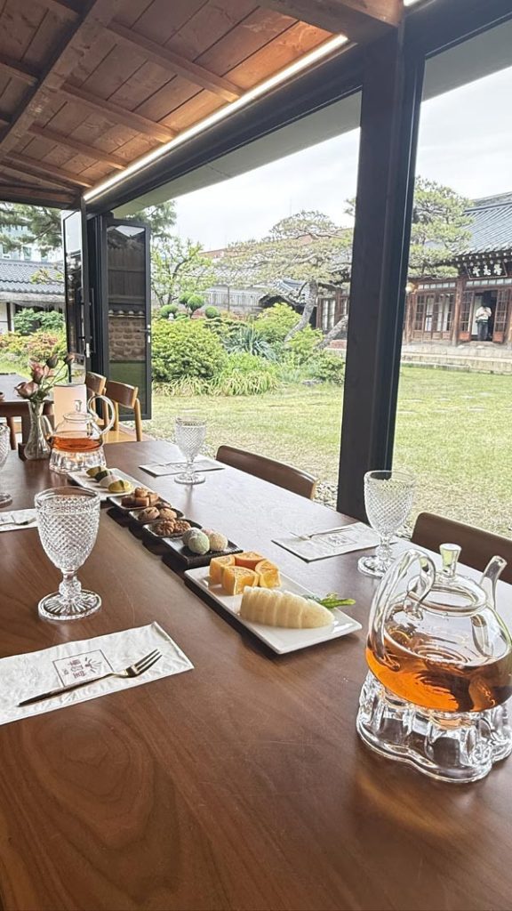 A cozy traditional Korean hanok café blending heritage and modern comfort.